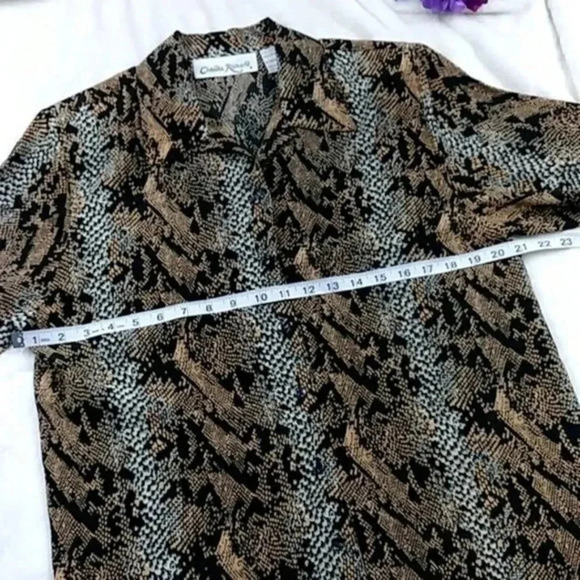 Vintage Claudia Richard Snakeskin Print Top - Picture 7 of 11